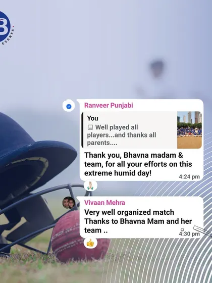 We are thankful for parents who acknowledge the hard work of our team in organizing well-managed matches, even on challenging humid days. Your appreciation motivates us to keep delivering our best.