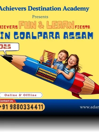 Announcing our summer camp in Goalpara, Assam! This graphic invites kids to an "extraaaaaaordinary" summer experience, listing a wide range of courses to spark their interest.