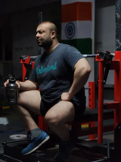Taking a moment to rest between sets. The gym is where I find my peace.