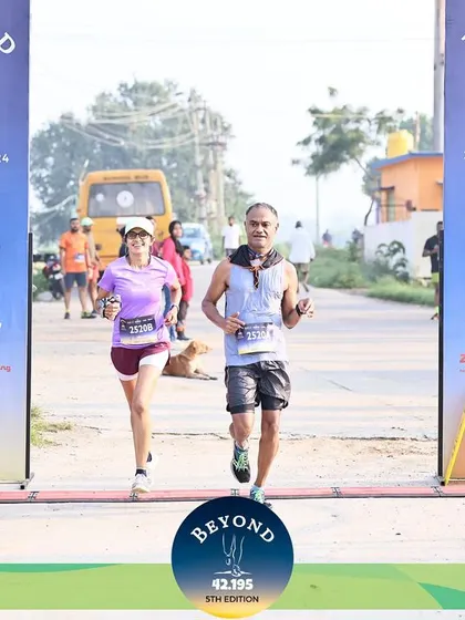Approaching the finish line with my teammate. We pushed each other to the end and secured a podium finish.