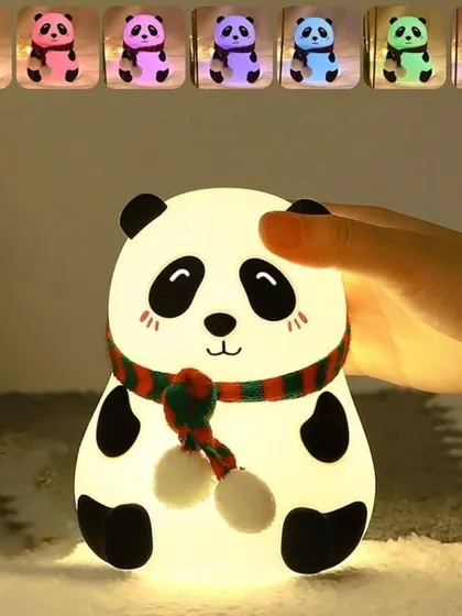 This LED silicon panda lamp is a great night light for a child's room. It's soft to the touch, rechargeable, and changes colors, making it a cute and comforting bedtime buddy.