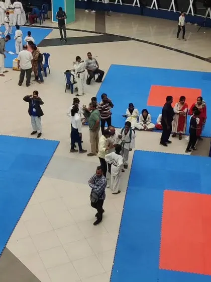 The competition floor at the 1st Vestars Cup National Taekwondo Championship held at Decathlon, Bangalore. We organize and participate in events that provide valuable experience for our students.