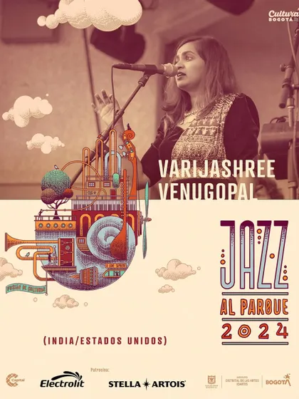 The official poster for my performance at the Jazz al Parque festival in Bogotá. It was an incredible honor to represent India and the USA on this international stage.