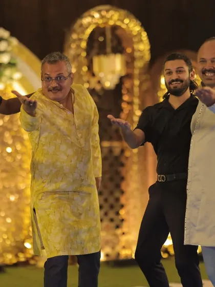 The men of the family showing off their moves on the open dance floor. We make sure the music and vibe are perfect for everyone to let loose and have a great time.