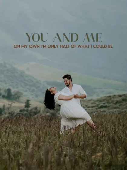 A breathtaking pre-wedding portrait session in the mountains. We work with you to find locations that are not just beautiful, but also meaningful to your story, creating epic, cinematic shots like this one.