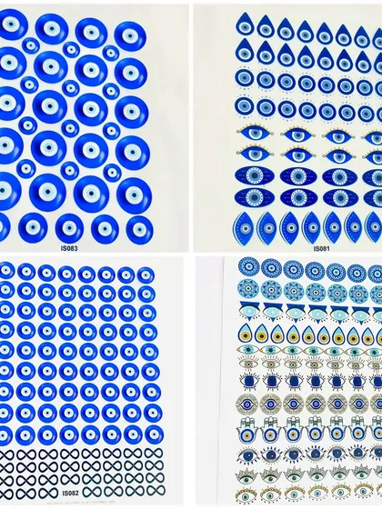 These evil eye insert sheets are perfect for adding a protective and trendy element to your resin art. They are easy to use and come in various designs for just Rs.50 per sheet.