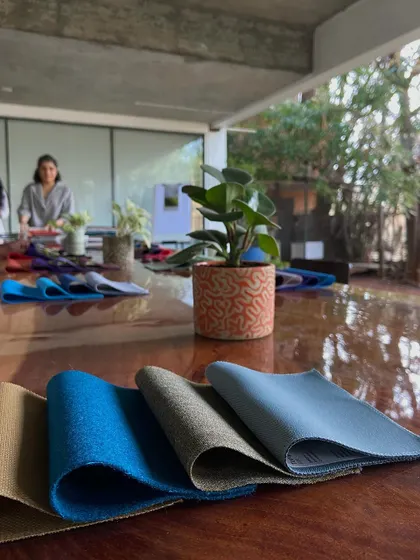 A beautiful arrangement of fabric samples.