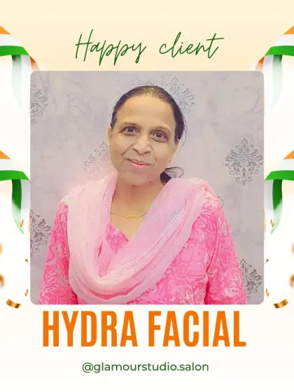 This client is happy with her Hydra Facial, and her glowing skin is the proof.