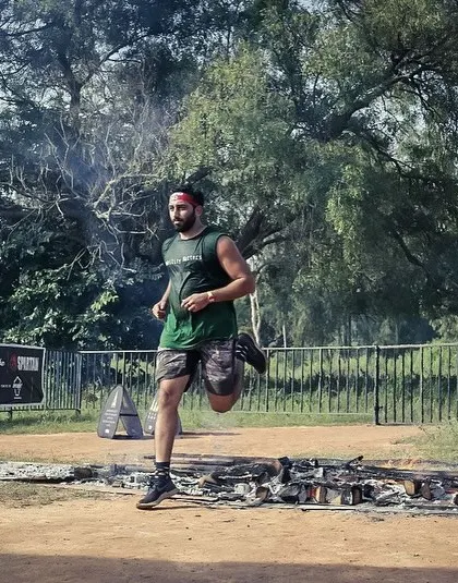 Another shot of the fire jump at the Spartan Race. It's an iconic and exhilarating finish to a tough race.