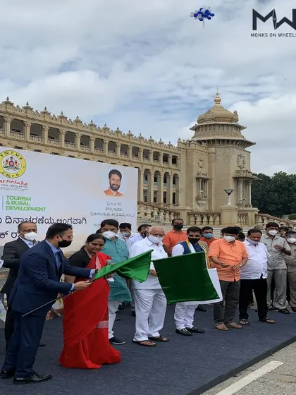 The official flag-off of the World Tourism Day Ride 2020 by the Honourable Chief Minister of Karnataka, B.S. Yeddyurappa. I was proud to be an associate partner for this event.