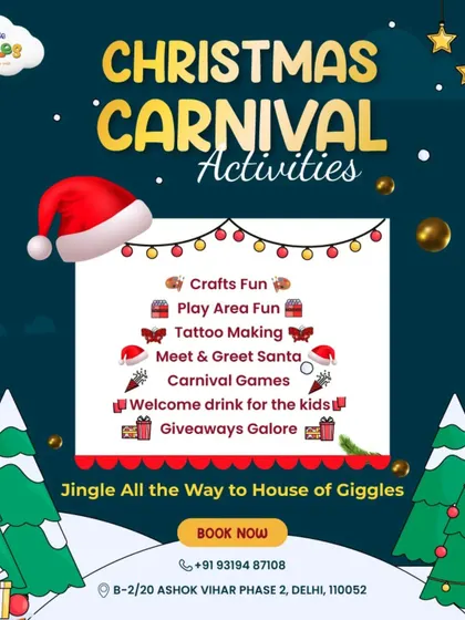 Jingle all the way to our Christmas Carnival! This poster details all the fun, including crafts, tattoo making, a meet and greet with Santa, and giveaways.