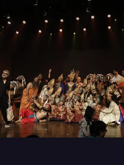 A cherished memory from our '18 Days' performance, capturing a moment of shared joy and accomplishment with the entire cast and our esteemed guest, filmmaker Vivek Agnihotri. It is moments like these that make the years of hard work worthwhile.