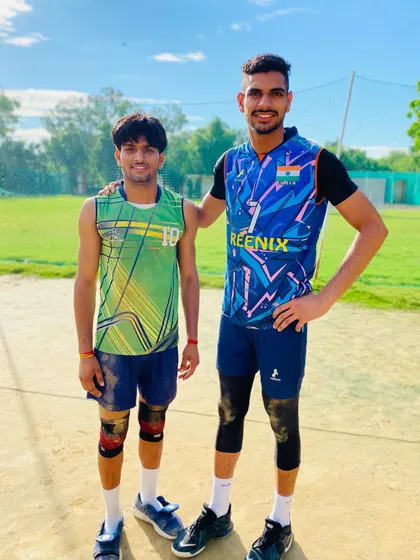 Two of our dedicated players after a tough training session. The bond and camaraderie between our athletes are as important as the skills they learn on the court.