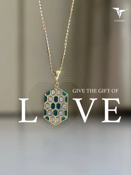 Give the gift of love. Inspired by the beauty of nature, this honeycomb pendant with emeralds and diamonds is a gift that will last forever.