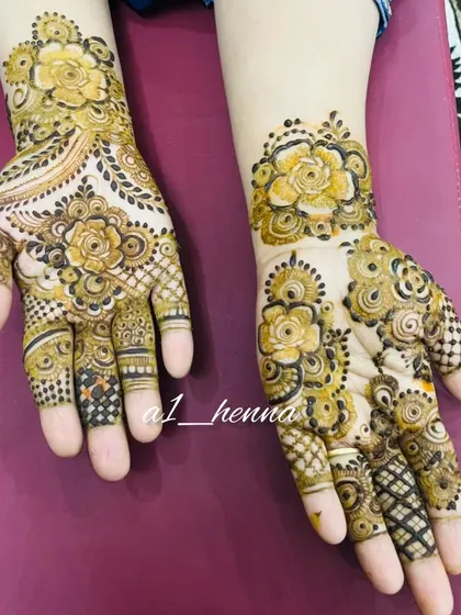 A bold floral design with intricate finger work.