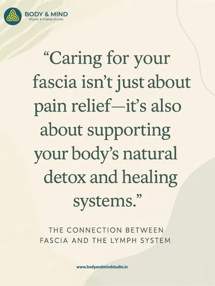 Caring for your fascia is not just about pain relief. It is also about supporting your body's natural detox and healing systems, which is a cornerstone of my holistic philosophy.