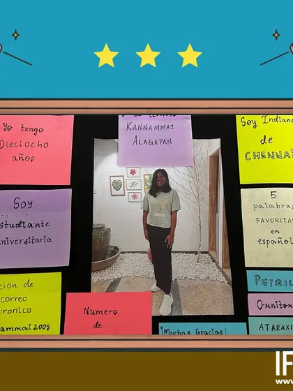 A colorful portfolio using sticky notes. We encourage creativity and personal expression in all our assignments.