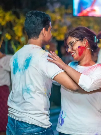 Dancing through the colors! Our Holi social was a perfect blend of Indian tradition and Latin rhythm.