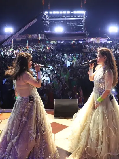 Another perspective of the huge audience at our Navratri concert. The energy from thousands of people singing and dancing along is indescribable.