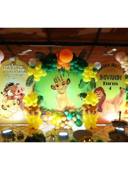 A fun Lion King "Hakuna Matata" themed birthday party with Simba and his friends.