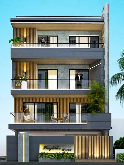 This is the 3D architectural render for a residential project in New Delhi. My process ensures that the final built structure is a true reflection of our shared initial vision, capturing every detail from the material finishes to the lighting design.