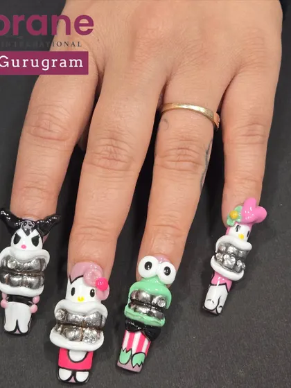 This quirky set features 3D Sanrio characters with a "toothsi" theme. I encourage my students to be creative and develop their own unique and playful designs.