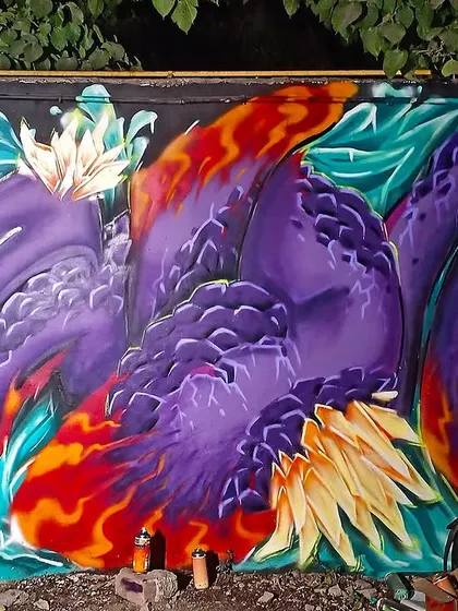 This piece forms my name 'योगी' (Yogi) in a wildstyle that looks like a water monster with crystal-like feathers. It’s a creative fusion of Devanagari script and imaginative character design.