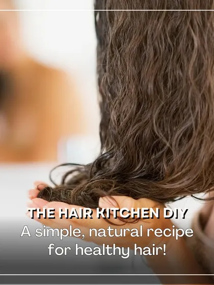 A simple, natural recipe for healthy hair. This image introduces the DIY banana hair mask as an easy way to achieve deep hydration at home.