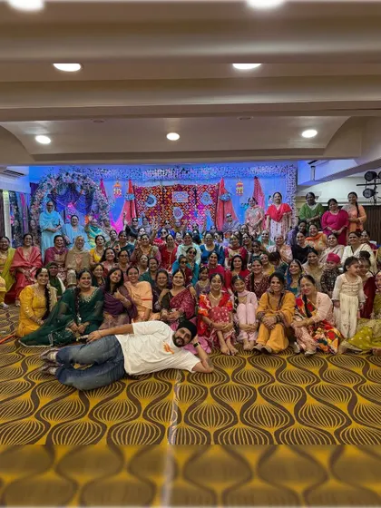 A group photo after a fantastic ladies' day out for a 10th-anniversary Teej celebration. My goal is always to make sure everyone leaves with big smiles.