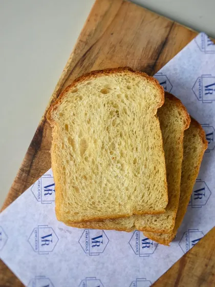 A crumb shot of our 100% whole wheat sandwich loaf. I'm really proud of this bread; it's soft, healthy, and perfect for your daily sandwiches.