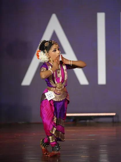 This student's expressive abhinaya and graceful posture captivated the judges, earning her a 2nd place award in the junior category.