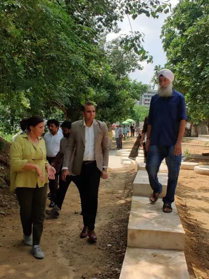 The Kotak Mahindra Bank team joins our founder for the inauguration of a newly restored stretch of Aravali Creek, a project that will transform flood management.