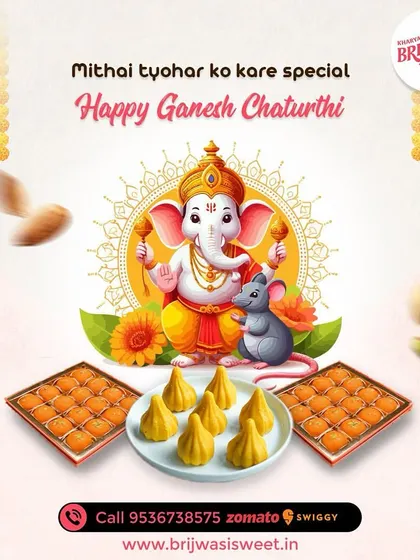 Mithai makes the festival special. Happy Ganesh Chaturthi. Celebrate with my special modaks and ladoos, made just for this auspicious day.