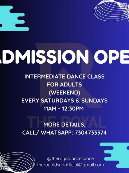 Admissions are open for our intermediate dance class for adults on weekends in Jayanagar.