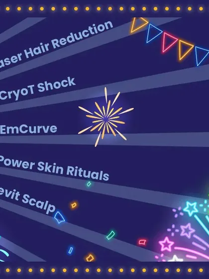More from our Wellness Carnival wheel, featuring popular services like Laser Hair Reduction, CryoT Shock, and our Power Skin Rituals.