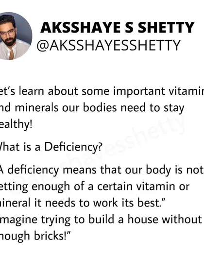 What is a nutrient deficiency? It means your body isn't getting enough of a certain vitamin or mineral to work its best. Imagine trying to build a house without enough bricks.