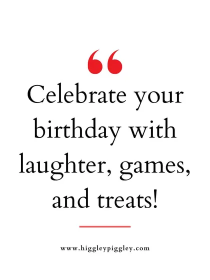 "Celebrate your birthday with laughter, games, and treats!" A simple summary of what a birthday with us includes.