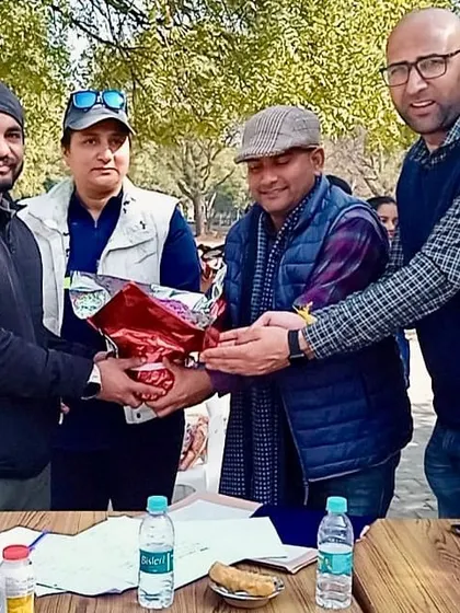 Receiving a token of appreciation from Dr. Mamta Saharawat at Bhagini Nivedita College. I am grateful for every opportunity to share my knowledge with eager students.