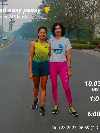 A firm belief in yourself is all that is needed. An easy run with a fellow runner, sharing miles and motivation.