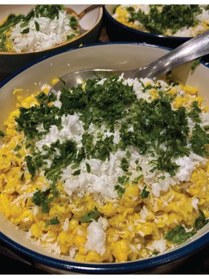 Makyacha Kees, a Maharashtrian corn dish, another recipe that has traveled across continents.