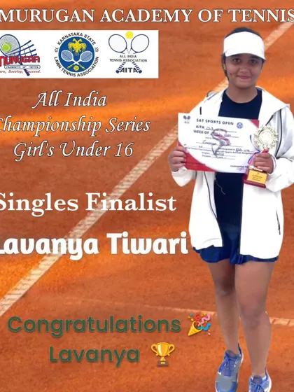 Celebrating Lavanya Tiwari, our Singles Finalist in the All India Championship Series for Girls Under 16. A fantastic achievement.