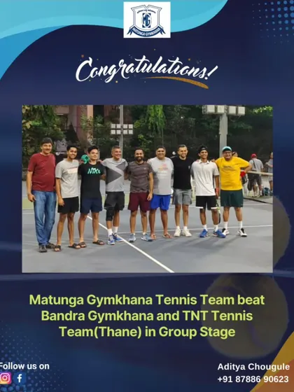 Team victories are the sweetest. We congratulate the Matunga Gymkhana Tennis Team for their success in the group stage, showcasing great teamwork and skill.