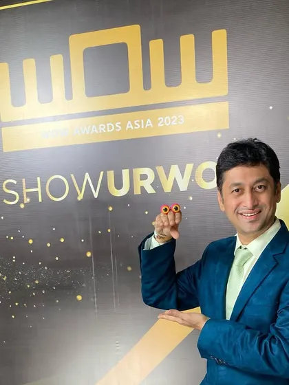 At the WOW Awards Asia 2023, where I was nominated for 'Best Stand Up Comic'. These events are a great opportunity to connect with the event industry fraternity.