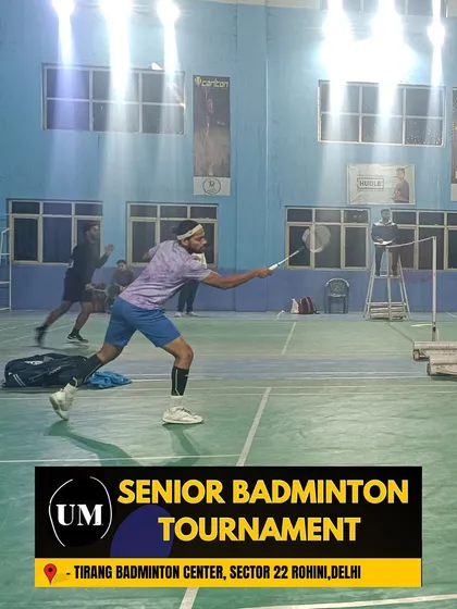 A player lunges for a difficult shot during a tournament at our Rohini facility. Our courts are designed to support fast-paced, competitive play.