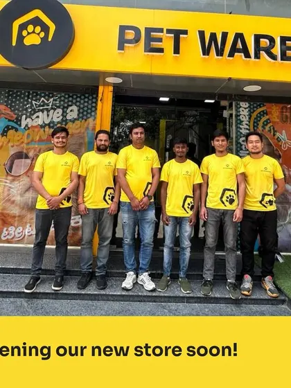 Here is part of our dedicated team standing proudly outside one of our new stores. We're getting ready to open our doors and welcome the local pet community.