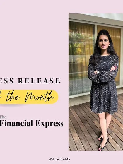A press graphic highlighting my feature in The Financial Express, where I discussed the importance of incorporating Vitamin C into your skincare routine.