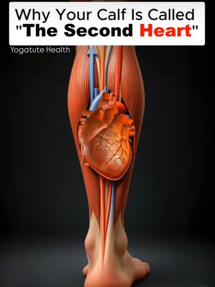 A visual representation of the calf as the "second heart." In our training, we emphasize how activating the calf pump through asanas is crucial for venous return, especially for those with sedentary lifestyles.