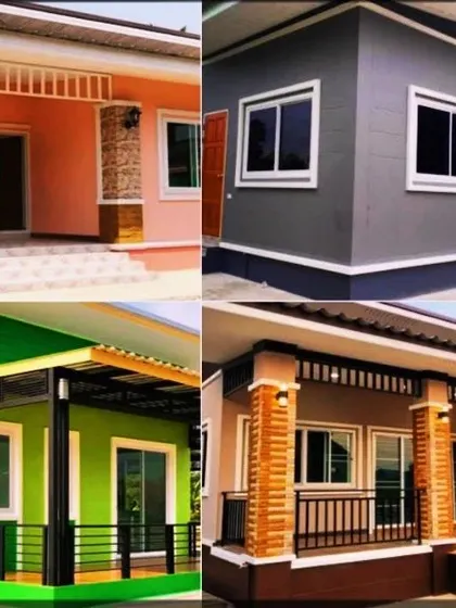 Here are more examples of our exterior house painting. You can see how different colors, from salmon pink to lime green, can give a home a unique personality. We can help you decide.