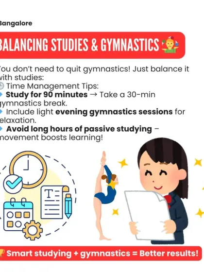 We help our student-athletes balance studies and gymnastics. Smart time management and light training sessions can actually boost learning and prevent burnout.