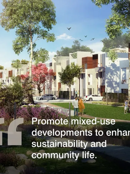 We promote mixed-use developments to enhance sustainability and community life. By bringing homes, workplaces, and amenities closer together, we reduce reliance on cars and create more walkable, vibrant neighborhoods.